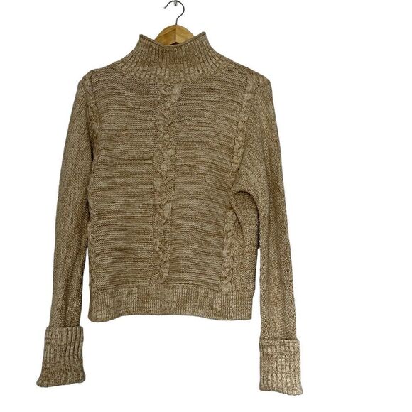 GAP Gradient Cream Turtle Neck Sweater with Chunky Cables Size S - Picture 3 of 16